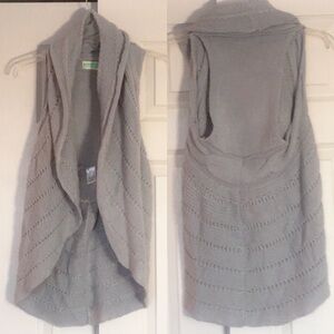 Cardigan layer Sweater Vest Knitted Open Front Boho Selena Gomez XS